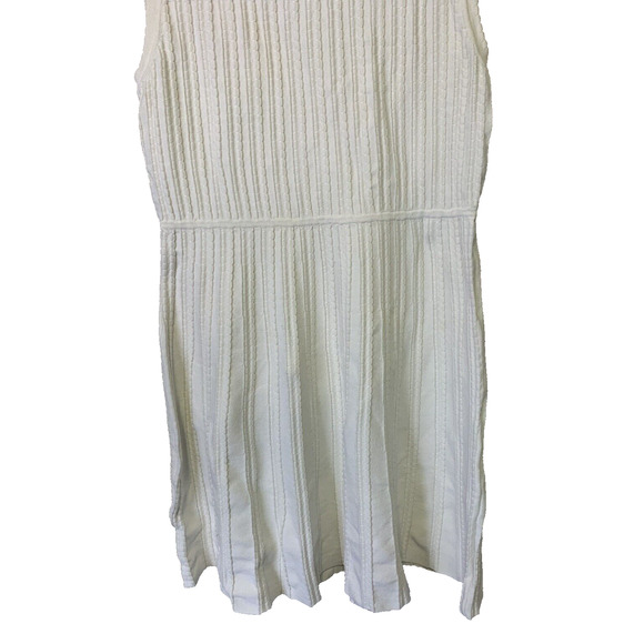 Anne Klein Dress Womens XL Ex-Large Sleeveless Cream Crochet Knit Summer Dress - Picture 4 of 12